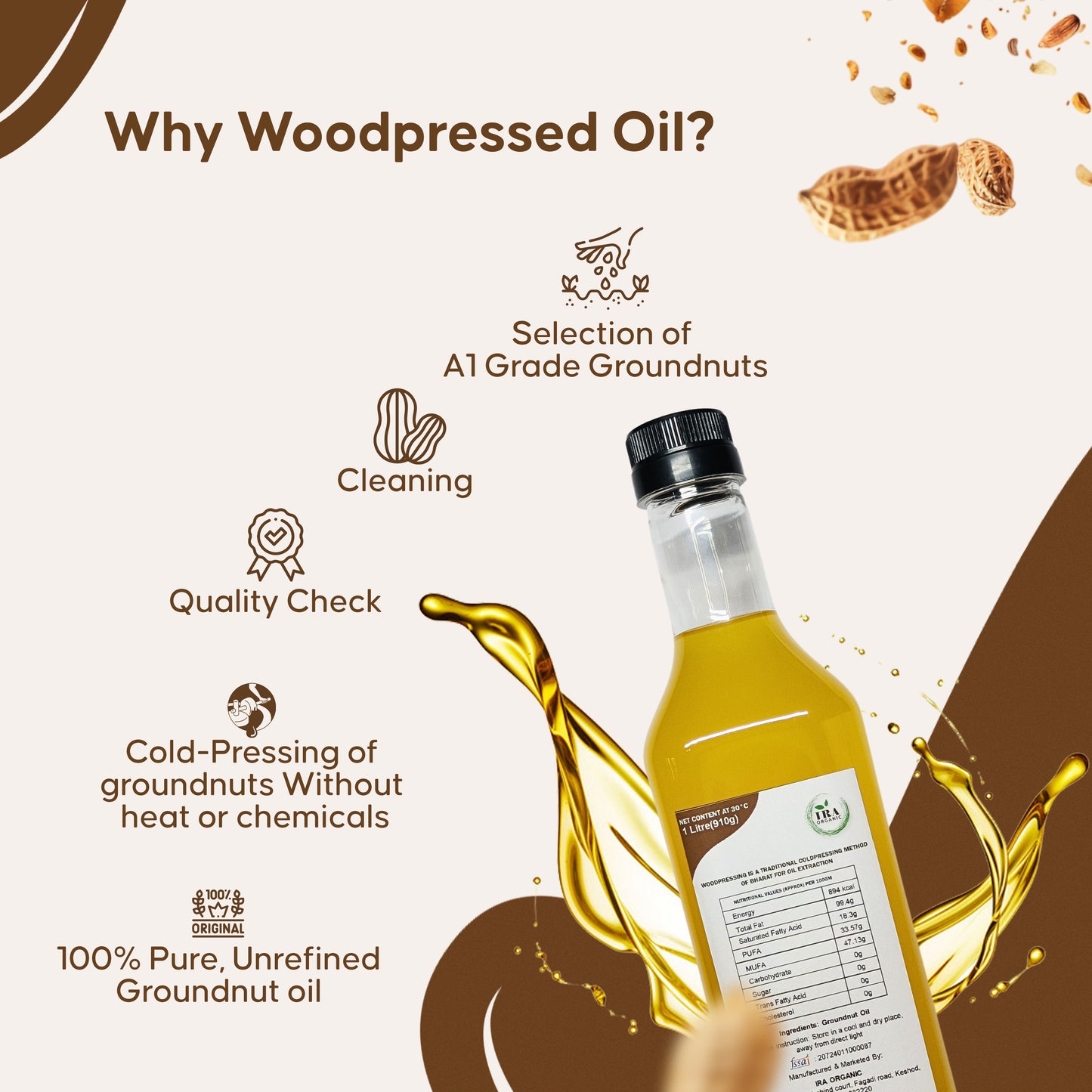 Wood Pressed Groundnut Oil