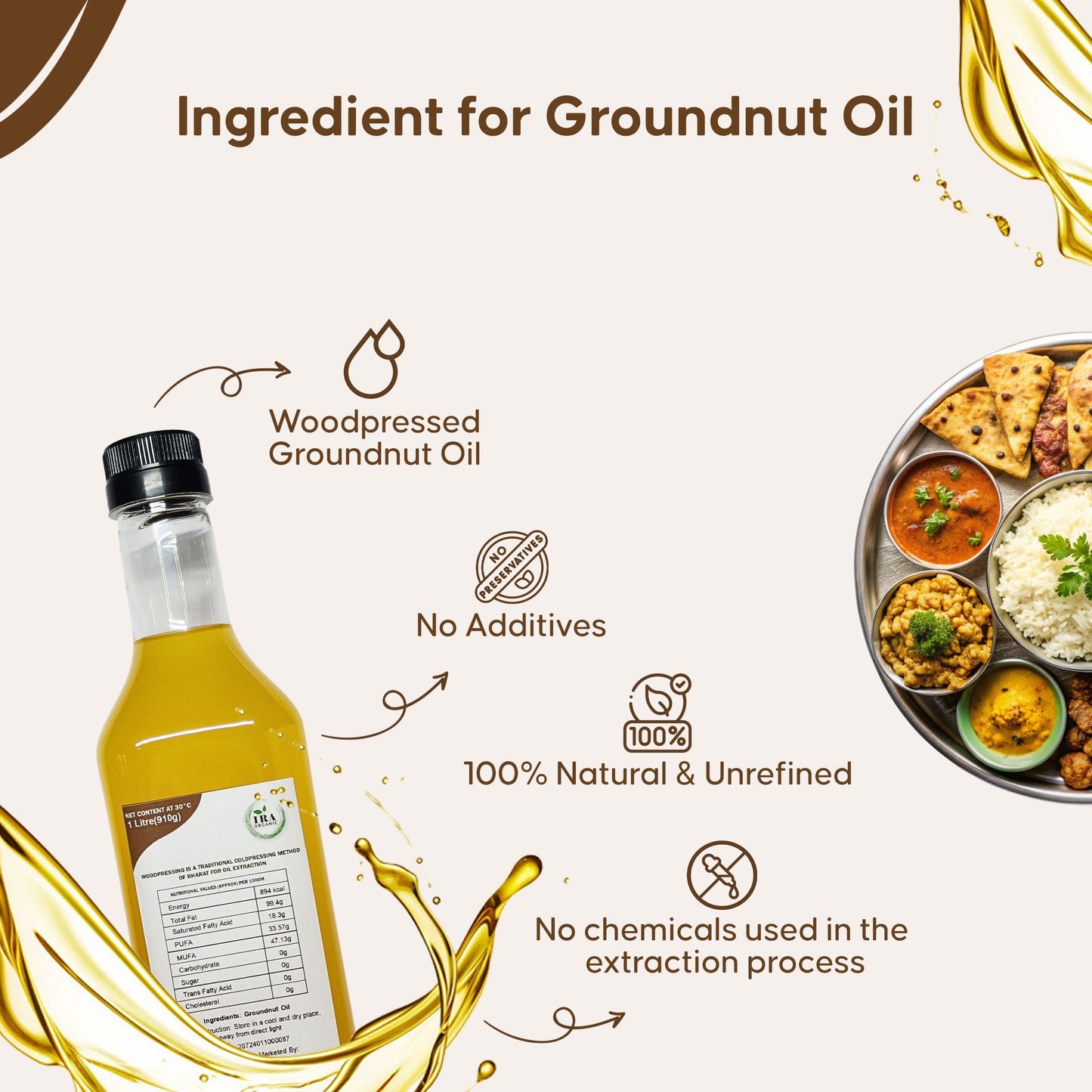 Wood Pressed Groundnut Oil