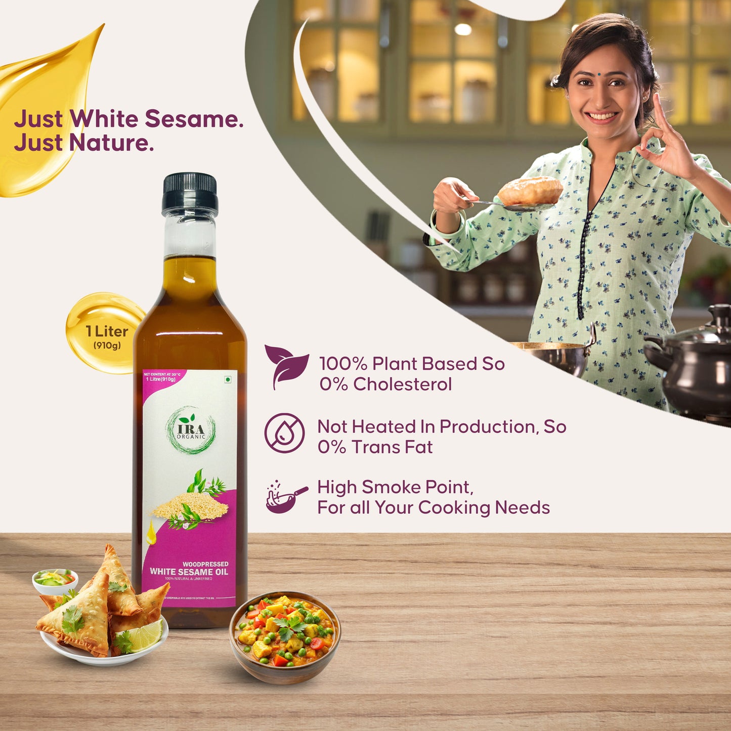 Wood Pressed White Til (Sesame) Oil