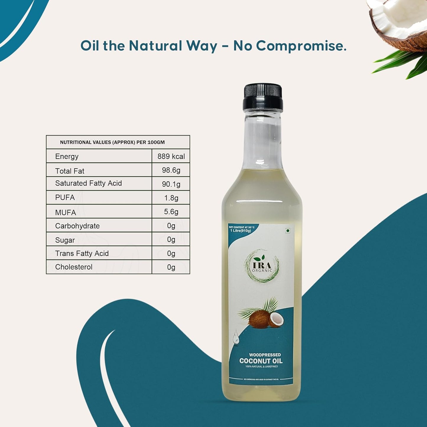 IRA ORGANIC Wood Pressed Coconut Oil