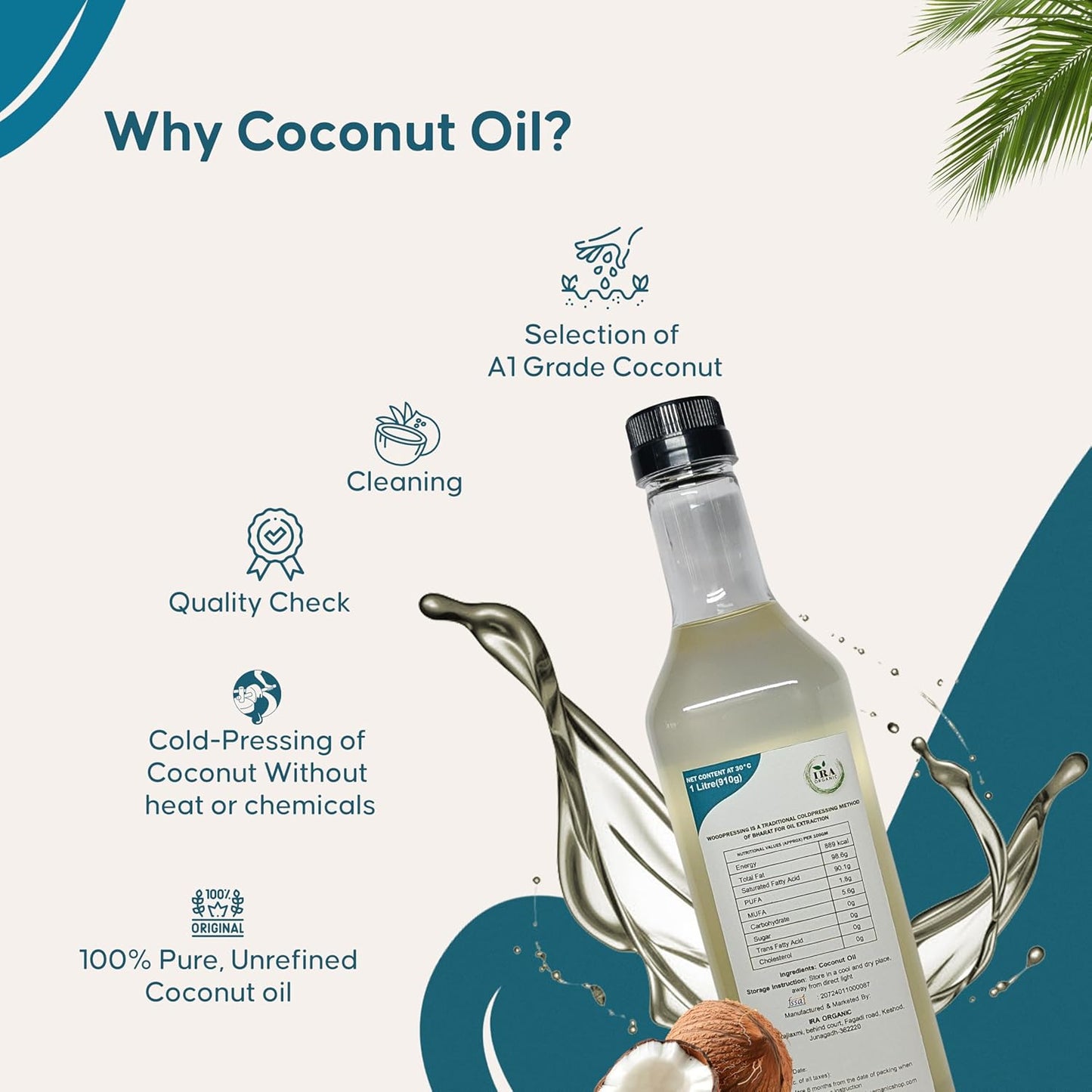 IRA ORGANIC Wood Pressed Coconut Oil